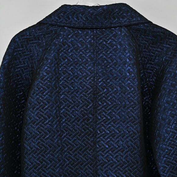 JONES NEW YORK Jacket Womens Sz S Blue Metallic Quilted Herringbone Button Front - Picture 5 of 13